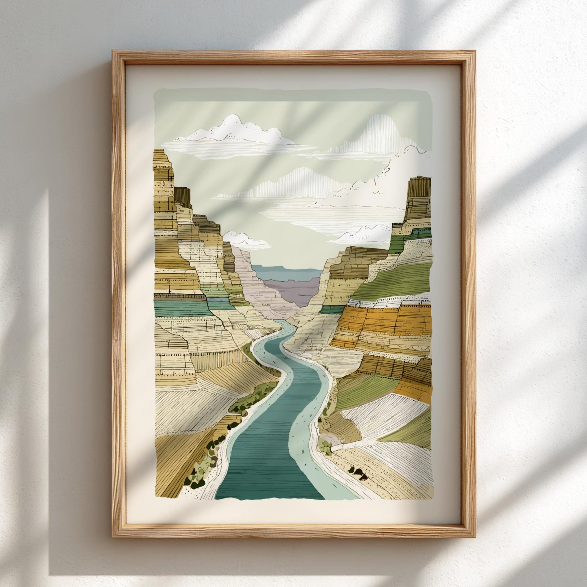 Canyon Twilight Veil - Pastel Canyon Poster - Serene Nature Wall Decor Print