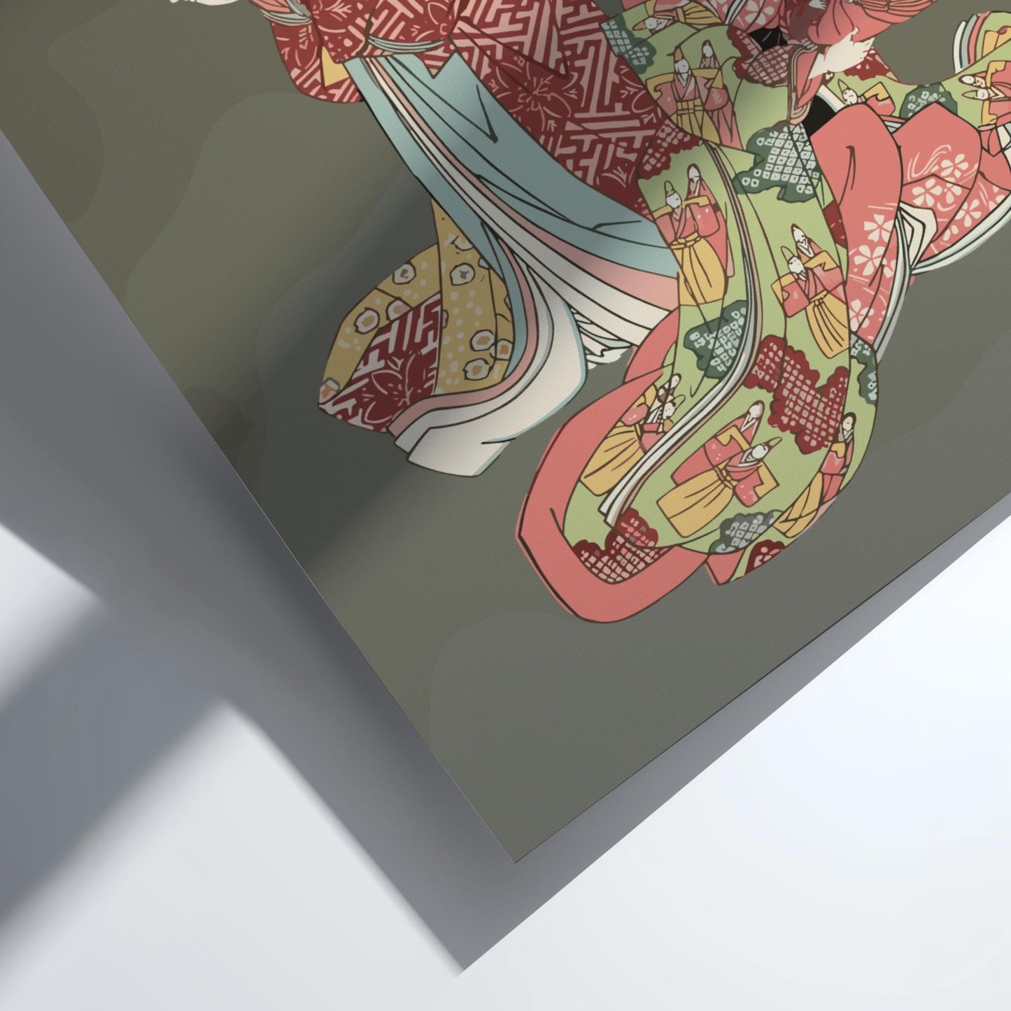 Two Kabuki Actors Ukiyo-e Print by Utagawa Toyokuni I, Edo Japanese Woodblock Art, Theater Poster