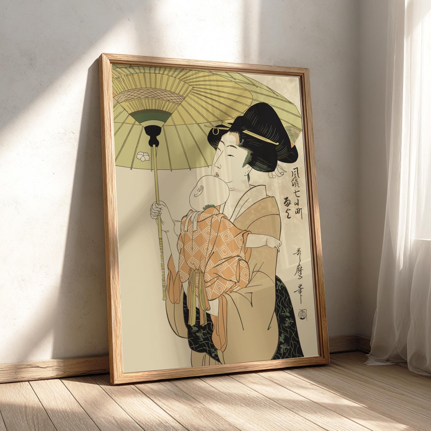 Amagoi Utamaro Print, Furyu Nana-Komachi Ukiyo-e, Edo Japanese Woodblock Art