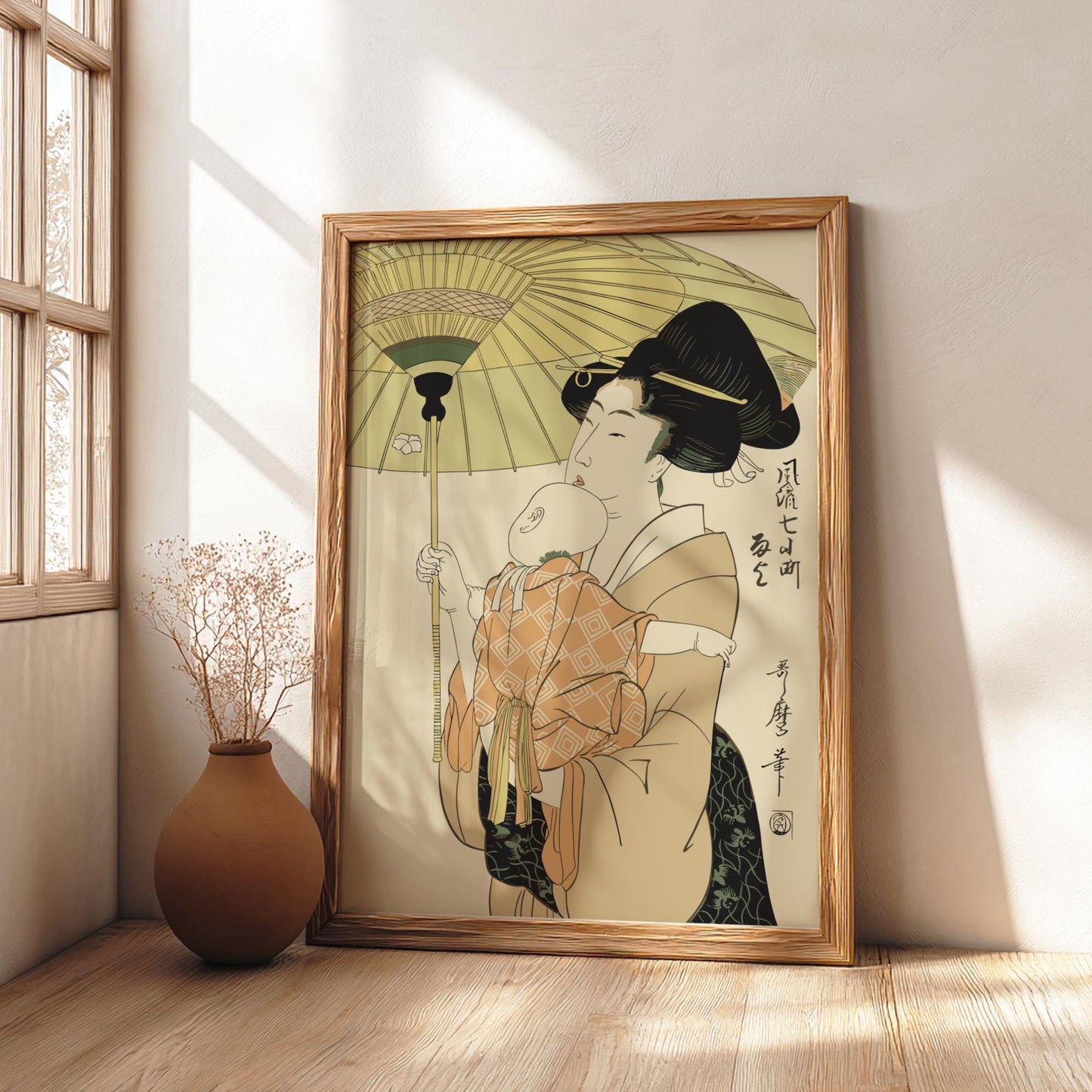 Amagoi Utamaro Print, Furyu Nana-Komachi Ukiyo-e, Edo Japanese Woodblock Art