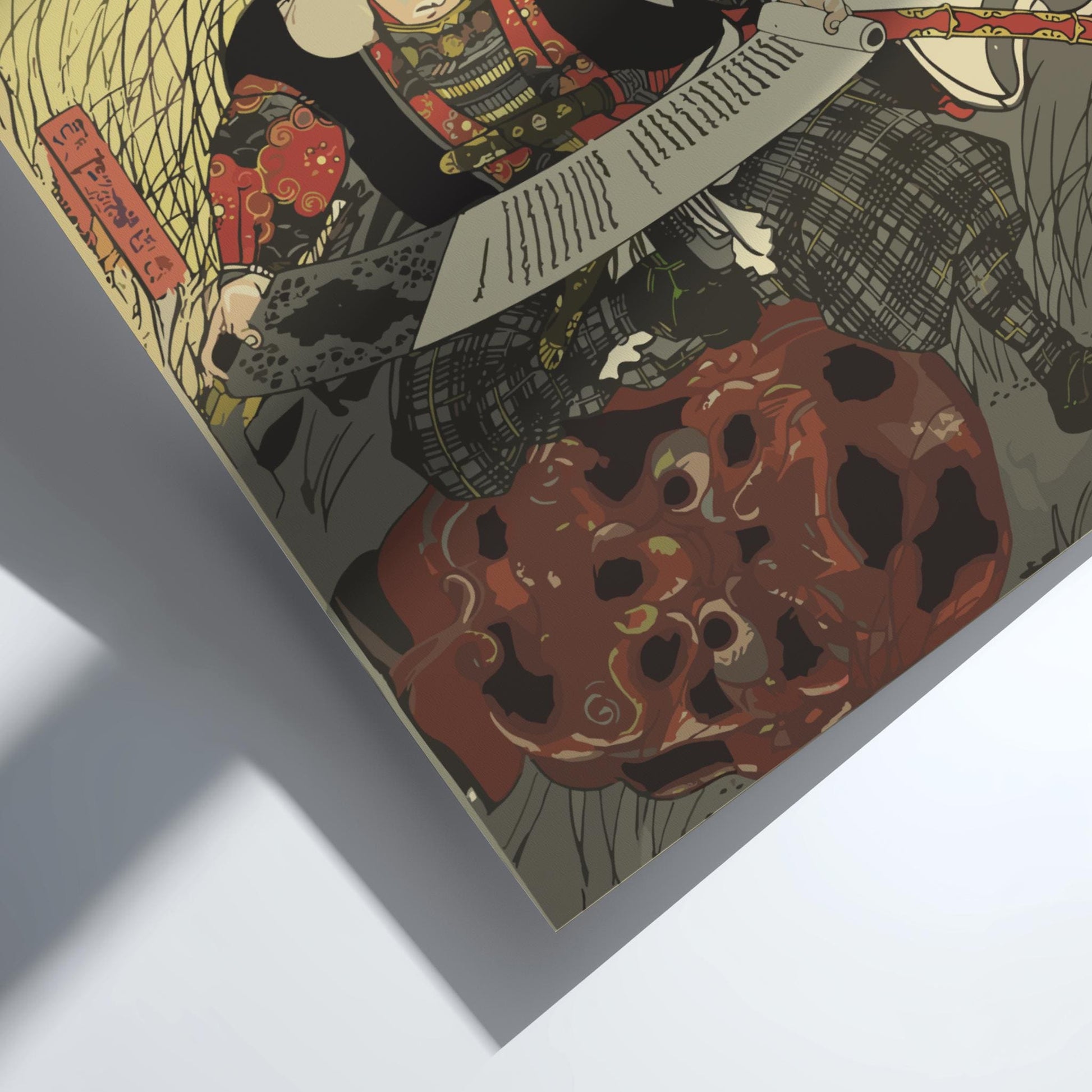 Iga Jutaro & Takiyasha Kuniyoshi Print, Honcho Musha Kagami Ukiyo-e, Edo Japanese Woodblock Art