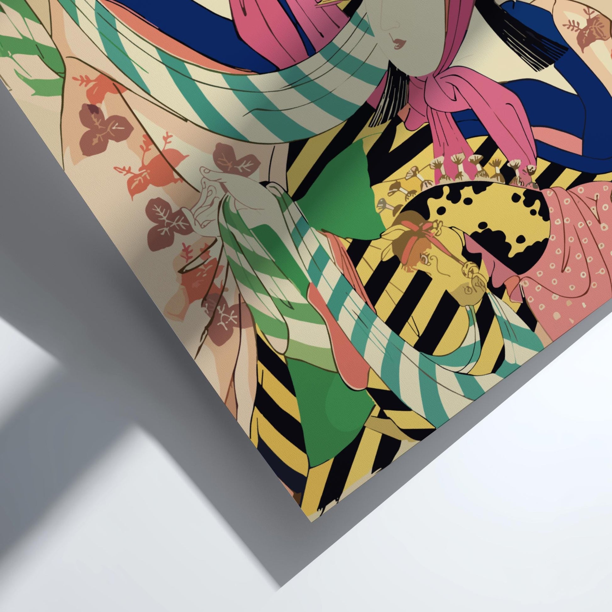 Two Geisha Performing Harukoma Dance Eisho Print, Edo Japanese Woodblock Ukiyo-e Art