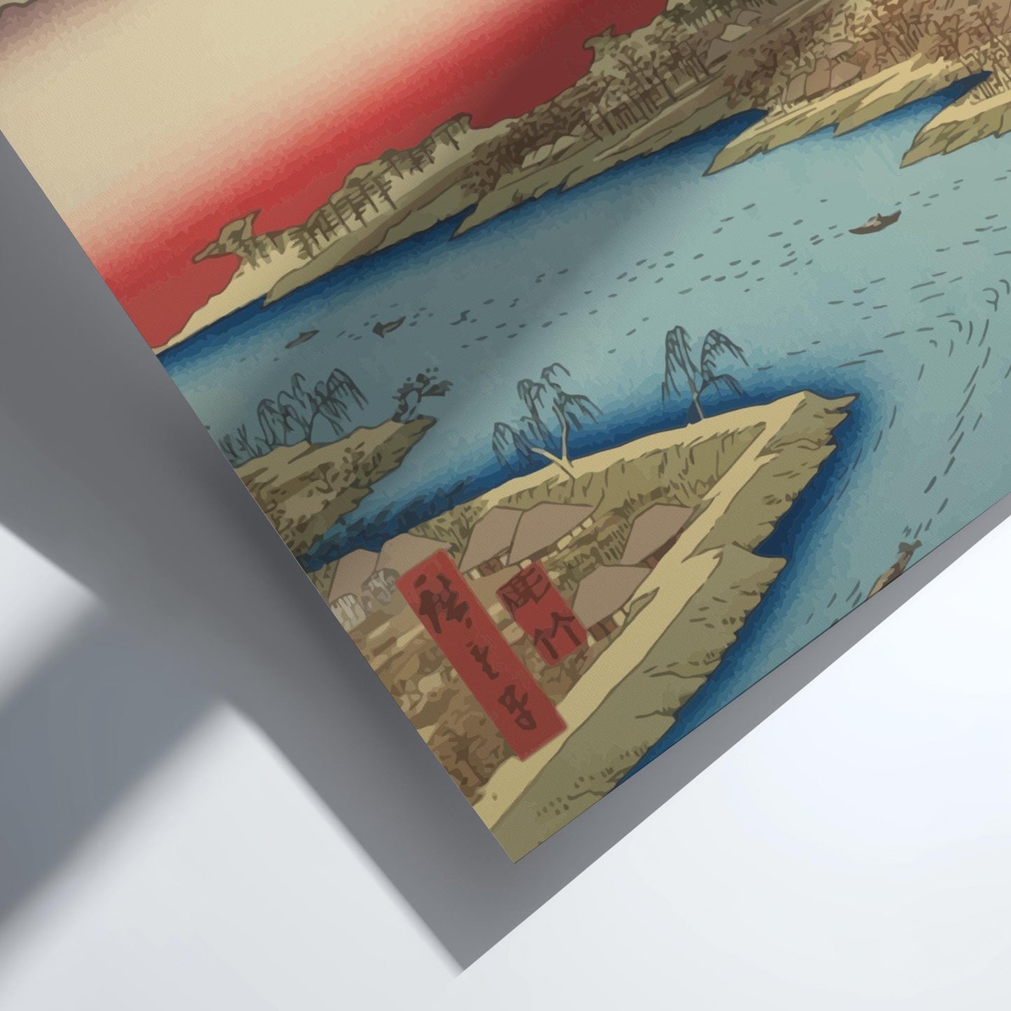 Kawachi Hirakata Otokoyama Hiroshige Print, Famous Views of Sixty-Odd Provinces, Japanese Woodblock Art