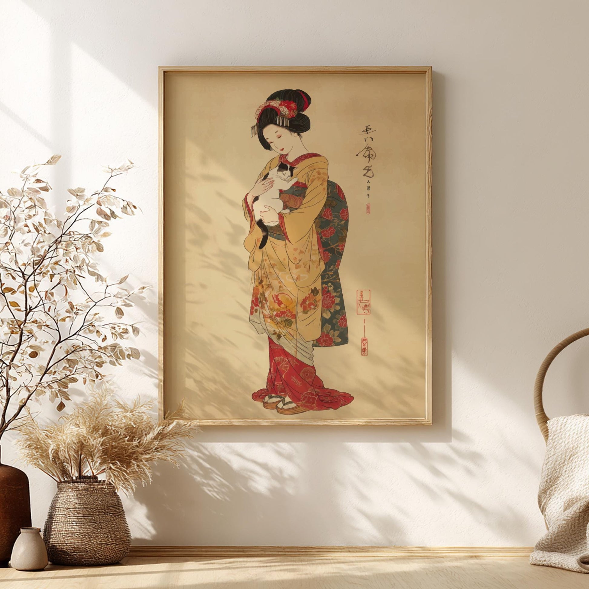 Geisha Kimono Poster – Elegant Japanese Woman Art Print