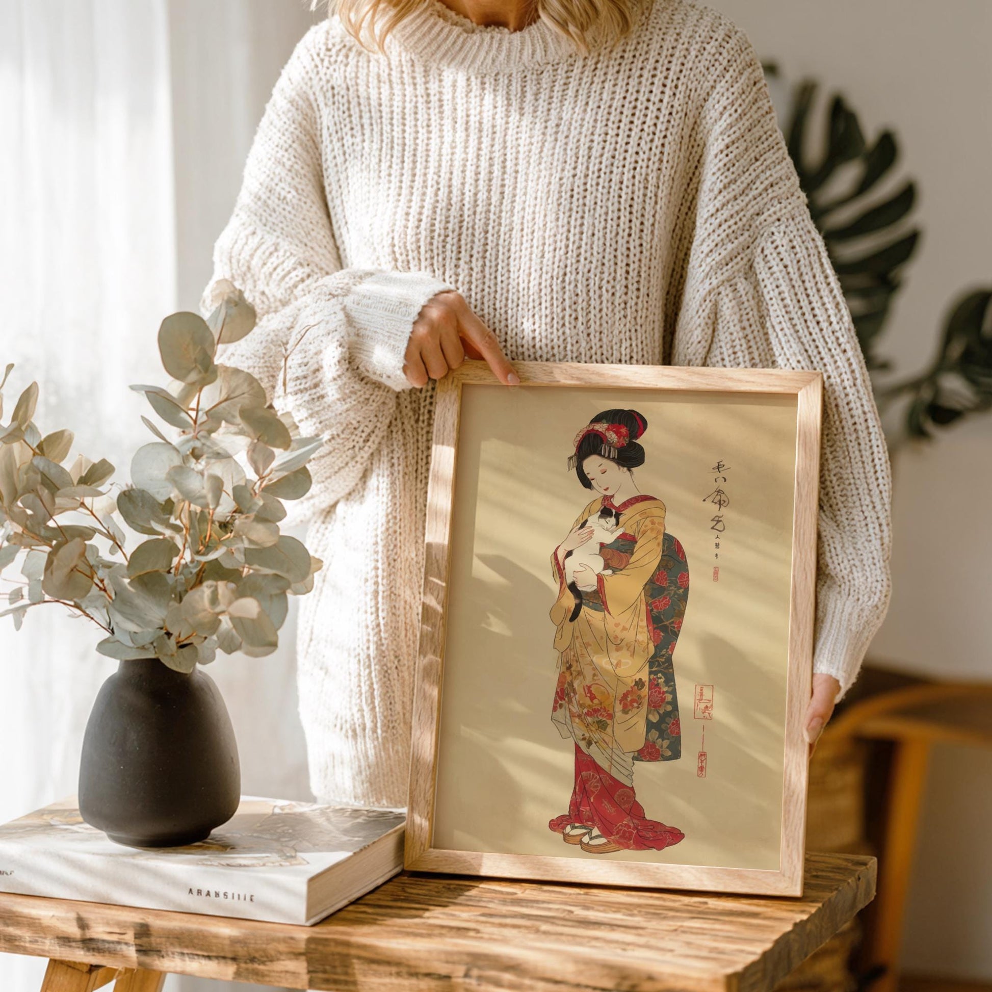Geisha Kimono Poster – Elegant Japanese Woman Art Print