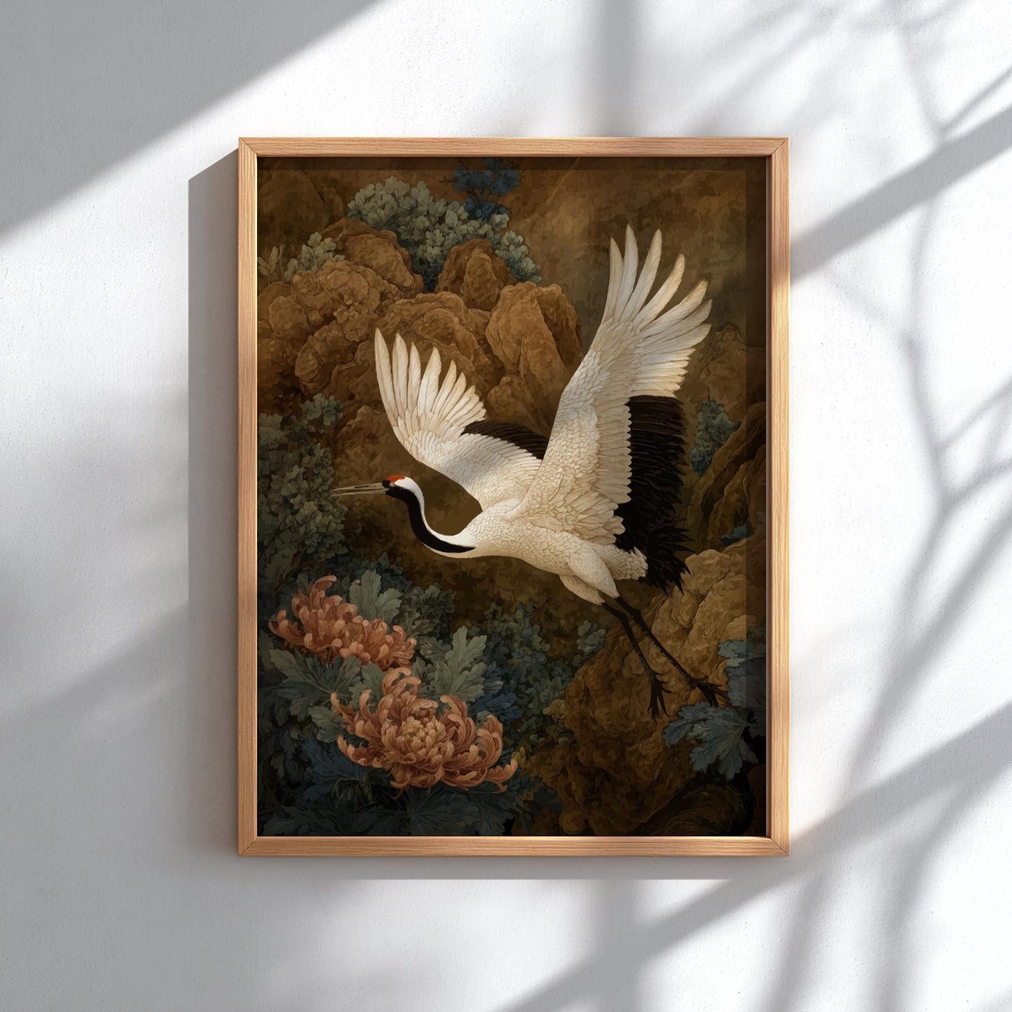 White Crane Poster – Japanese Symbolism Nature Wall Art