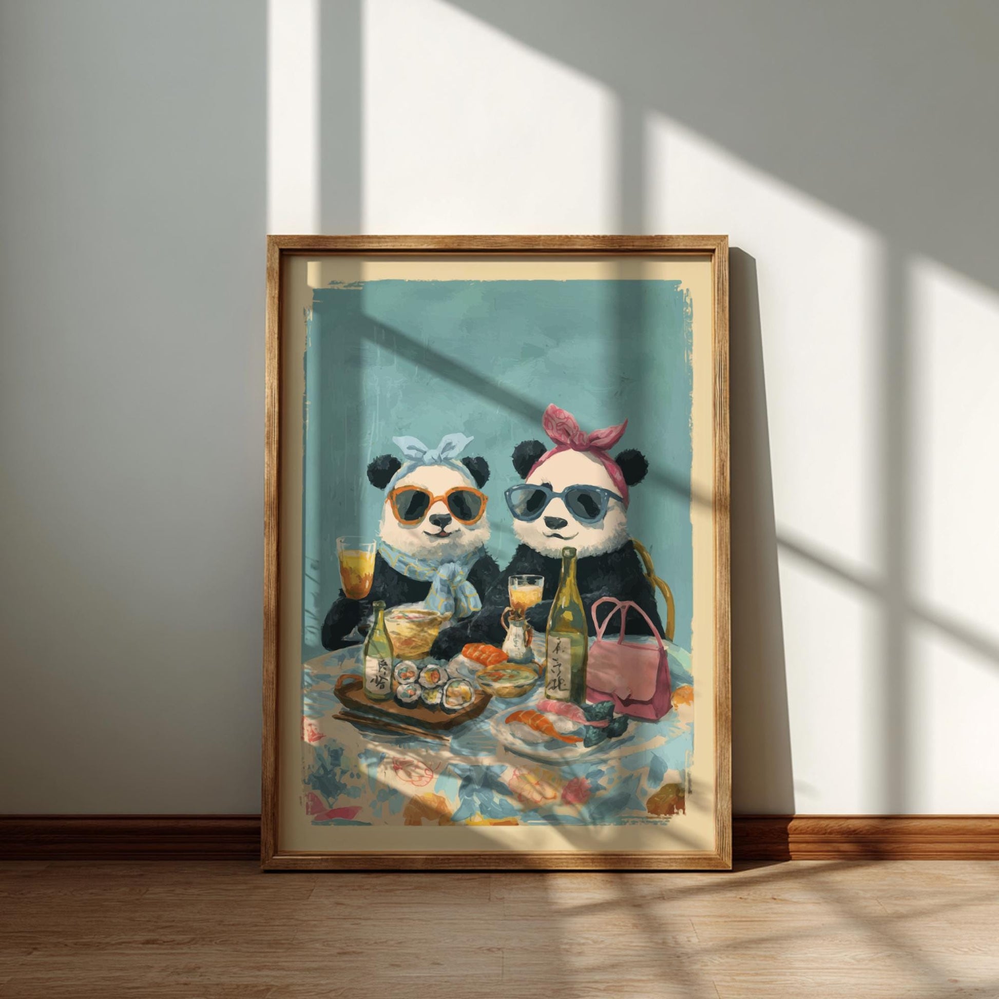 Panda Cafe Poster – Cute Japanese Tea Time Wall Art
