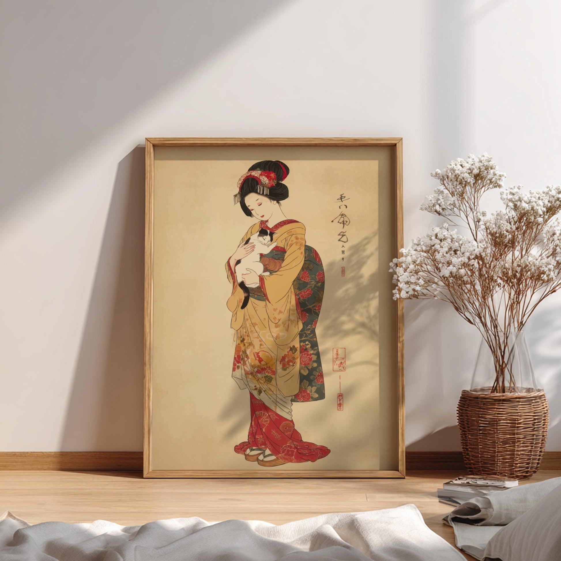 Geisha Kimono Poster – Elegant Japanese Woman Art Print