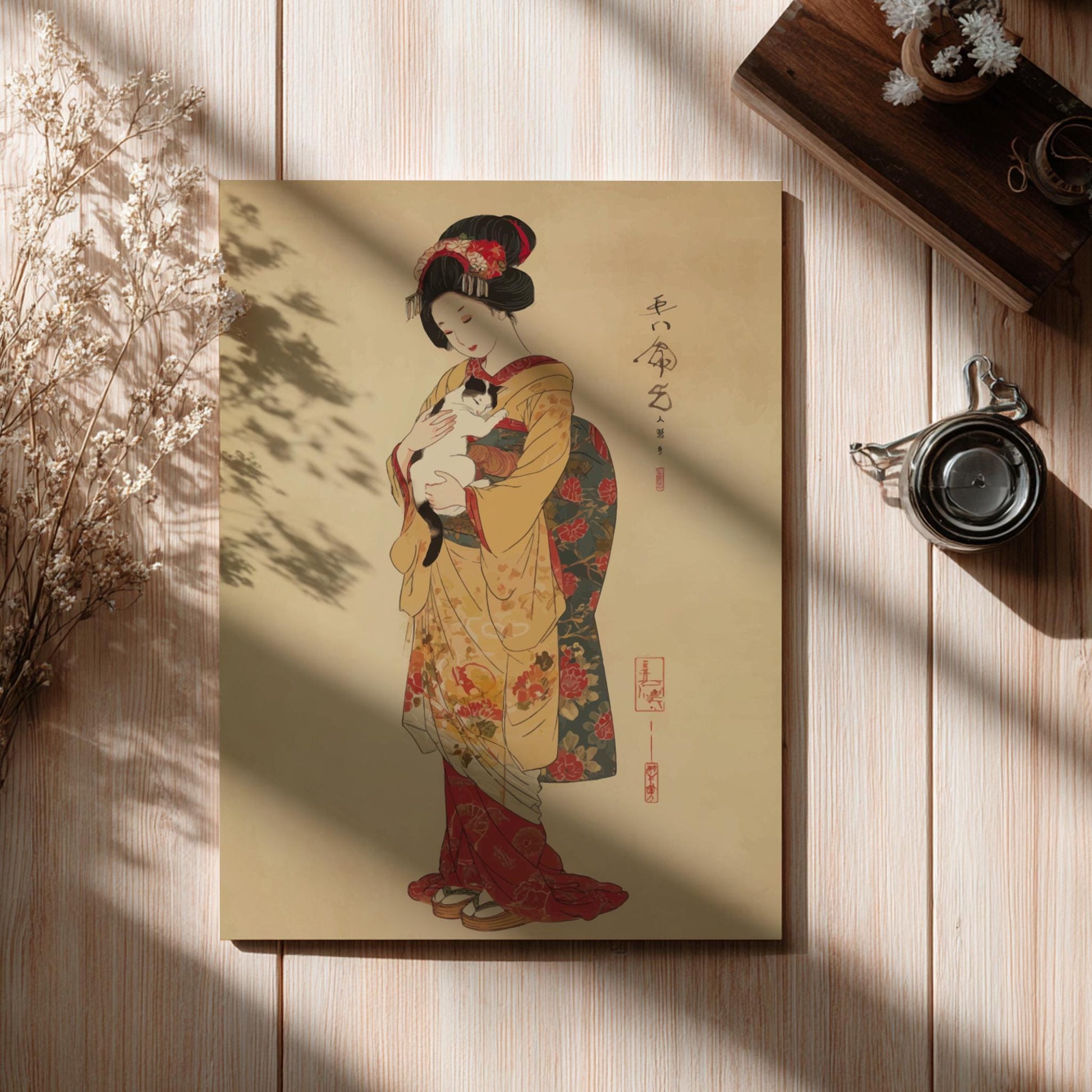 Geisha Kimono Poster – Elegant Japanese Woman Art Print