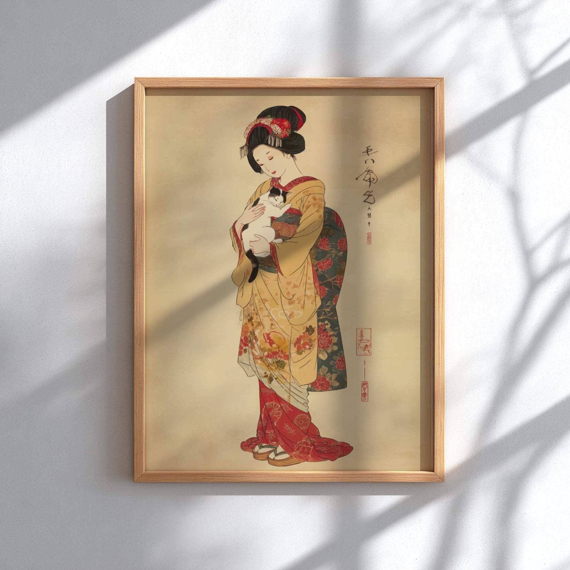 Geisha Kimono Poster – Elegant Japanese Woman Art Print
