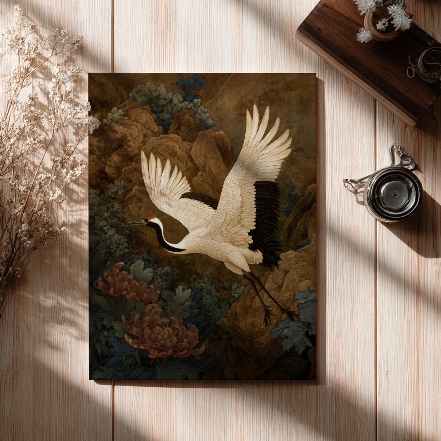 White Crane Poster – Japanese Symbolism Nature Wall Art
