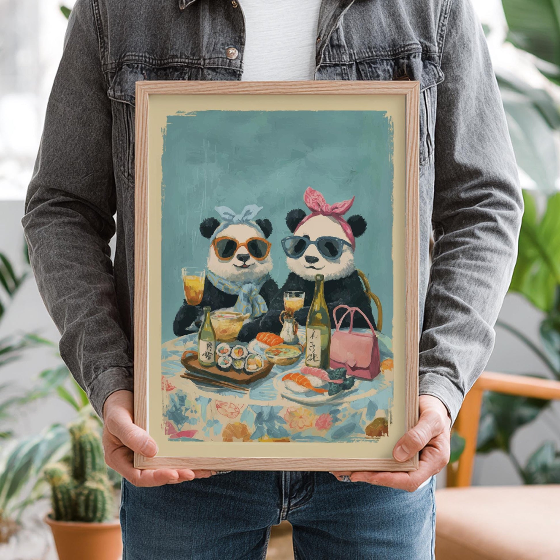Panda Cafe Poster – Cute Japanese Tea Time Wall Art