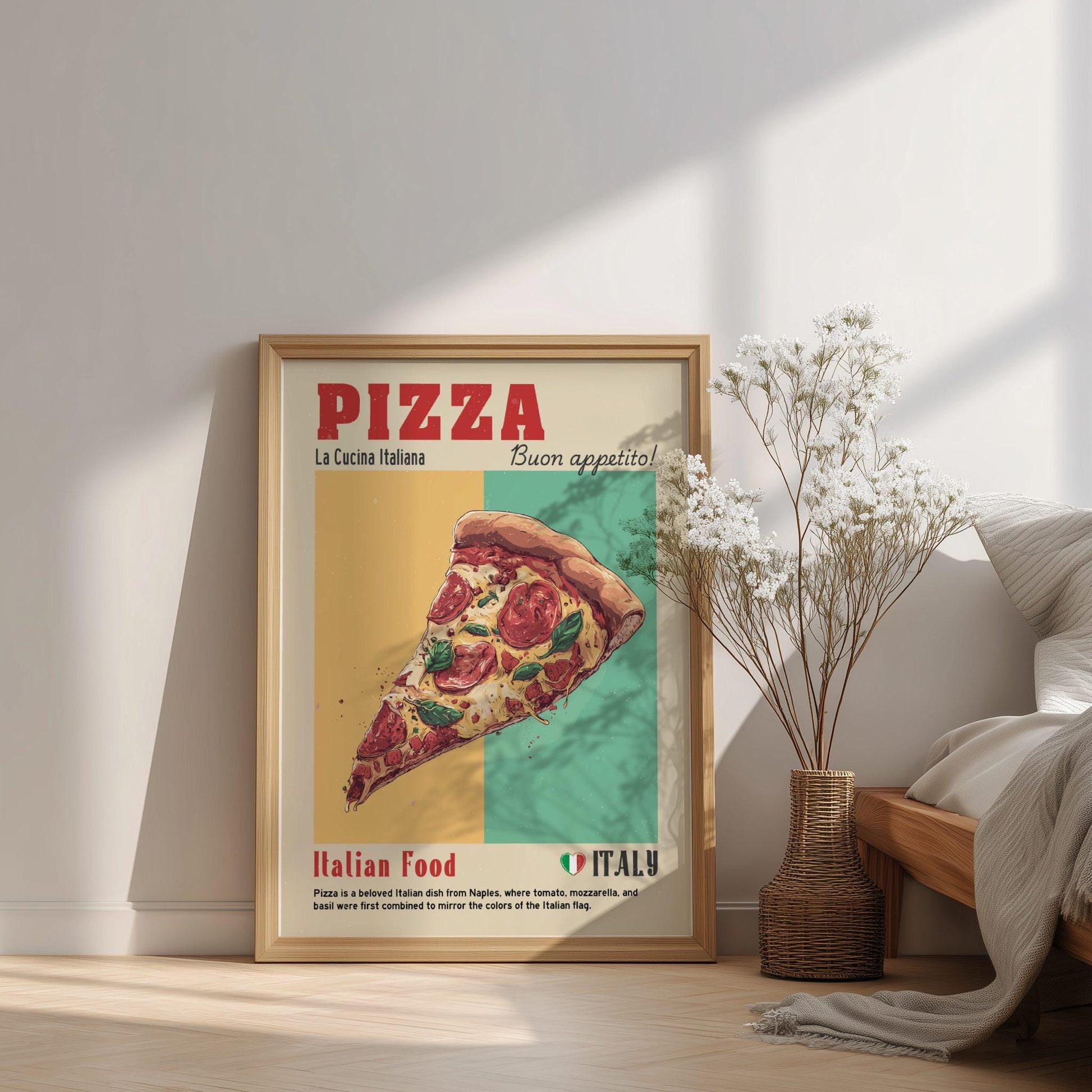 Pizza Food Poster: Italian Food Kitchen Print
