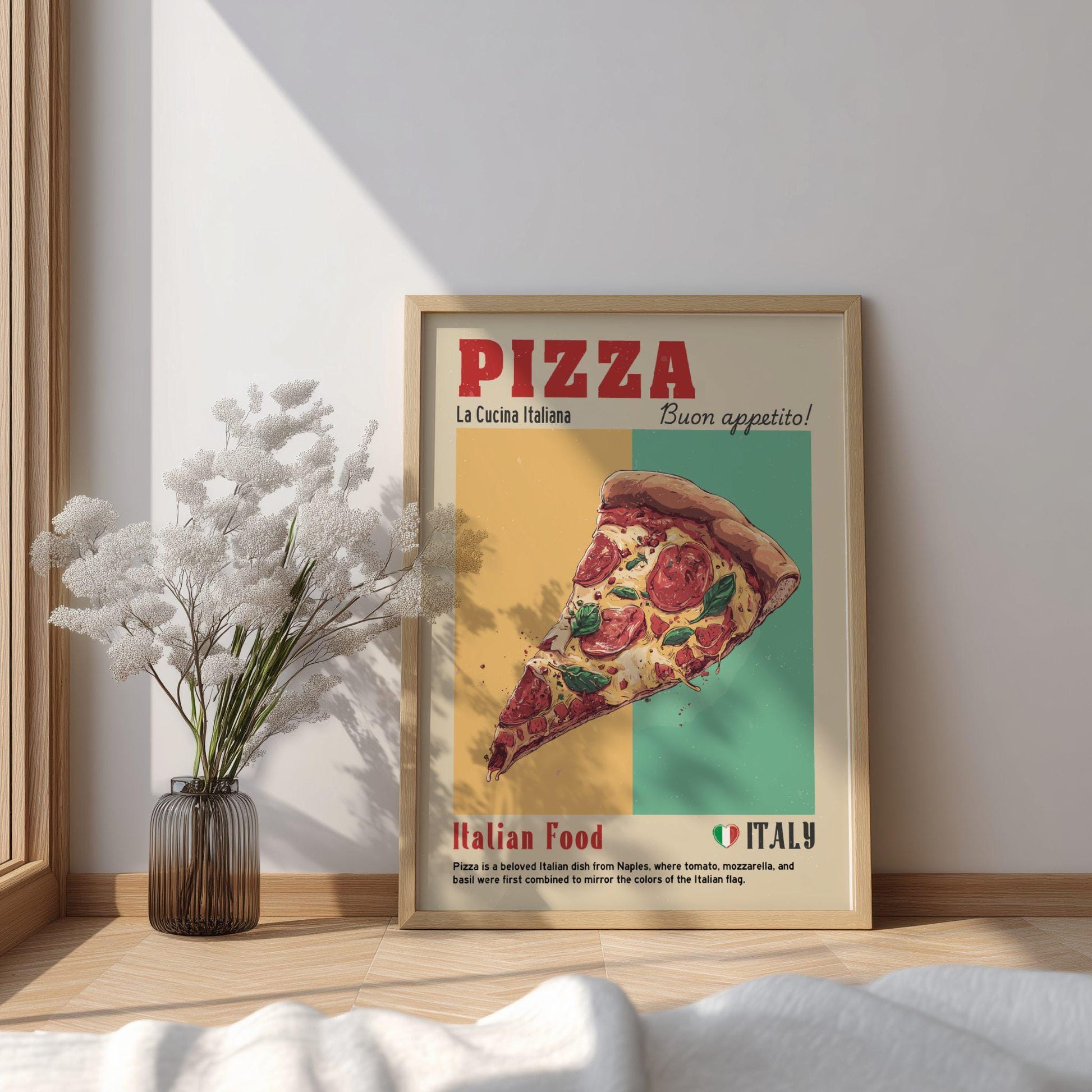 Pizza Food Poster: Italian Food Kitchen Print