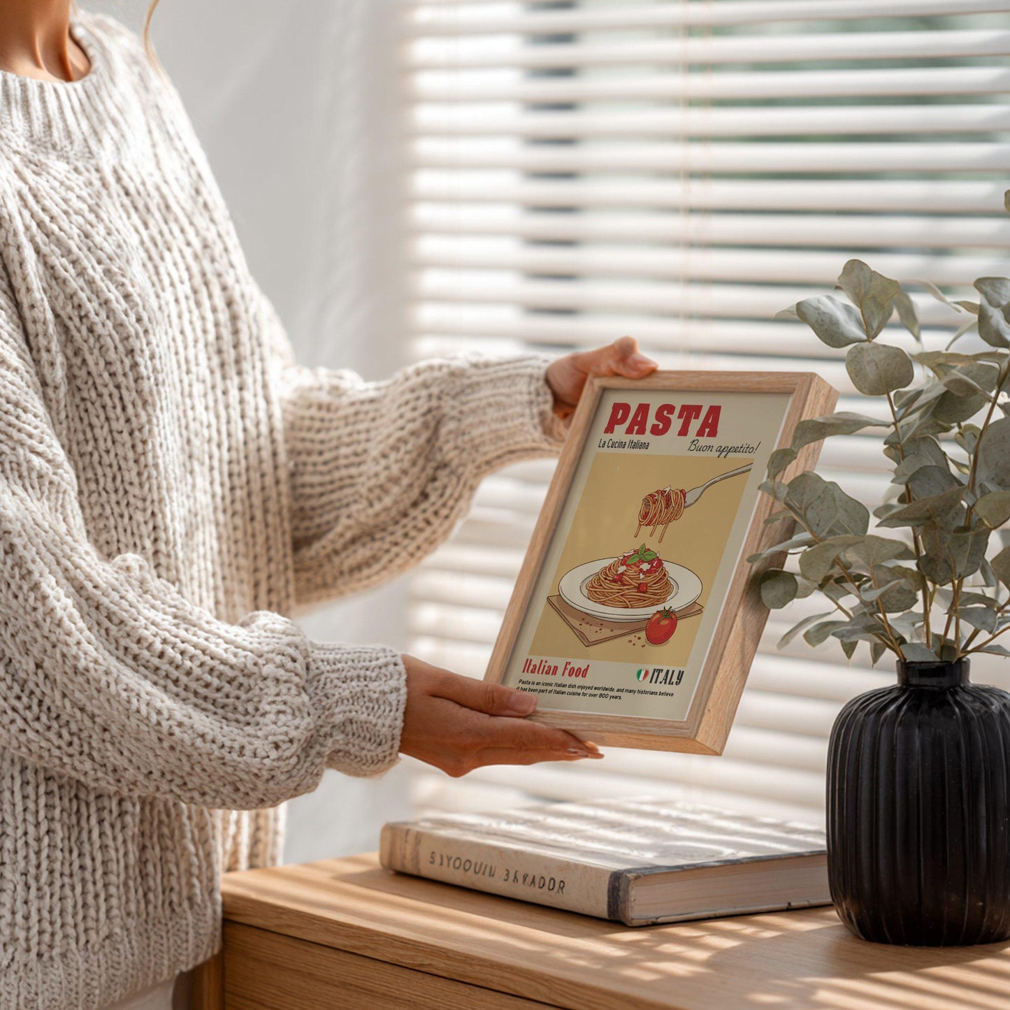 Spaghetti Pasta Food Poster: Italian Food Kitchen Print