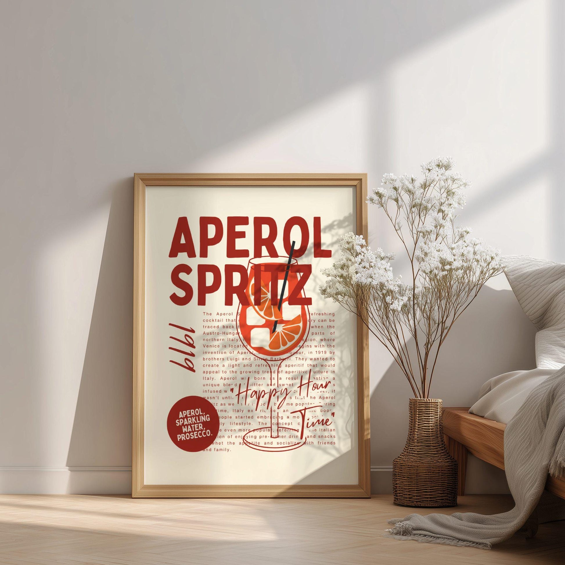 Aperol Spritz Drink Poster – Italian Cocktail Wall Art Print