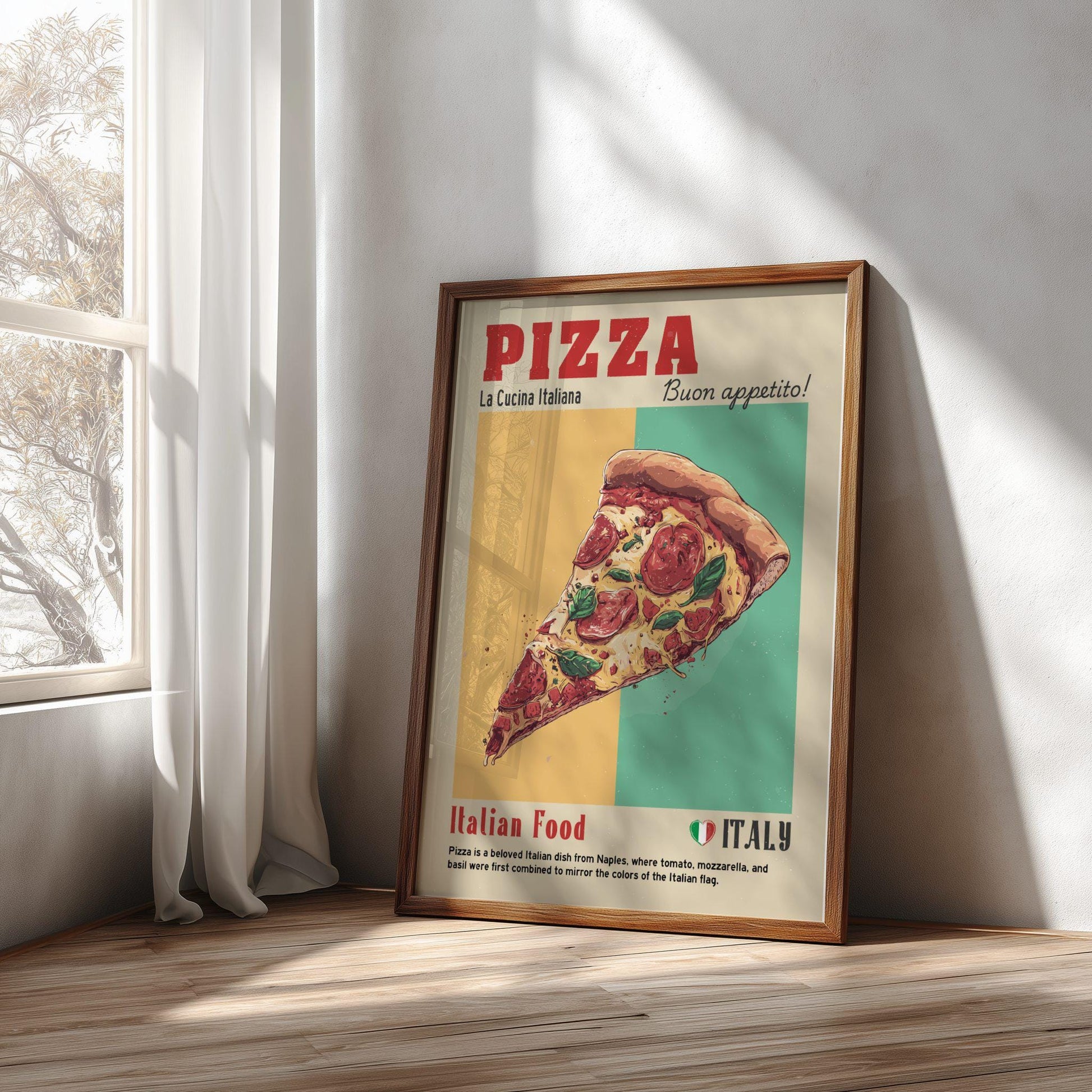 Pizza Food Poster: Italian Food Kitchen Print