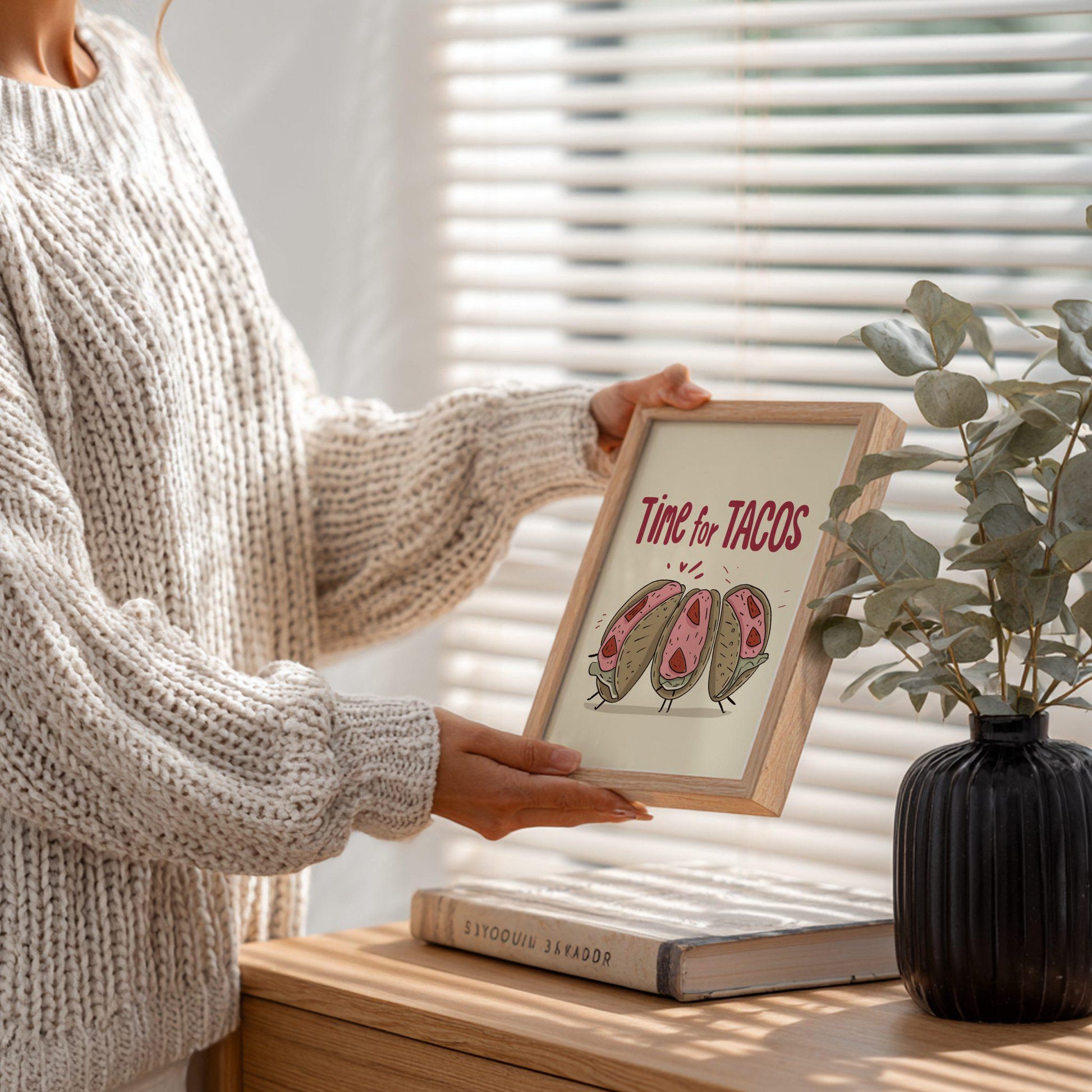 Time for Tacos Food Poster: Mexican Food Kitchen Print