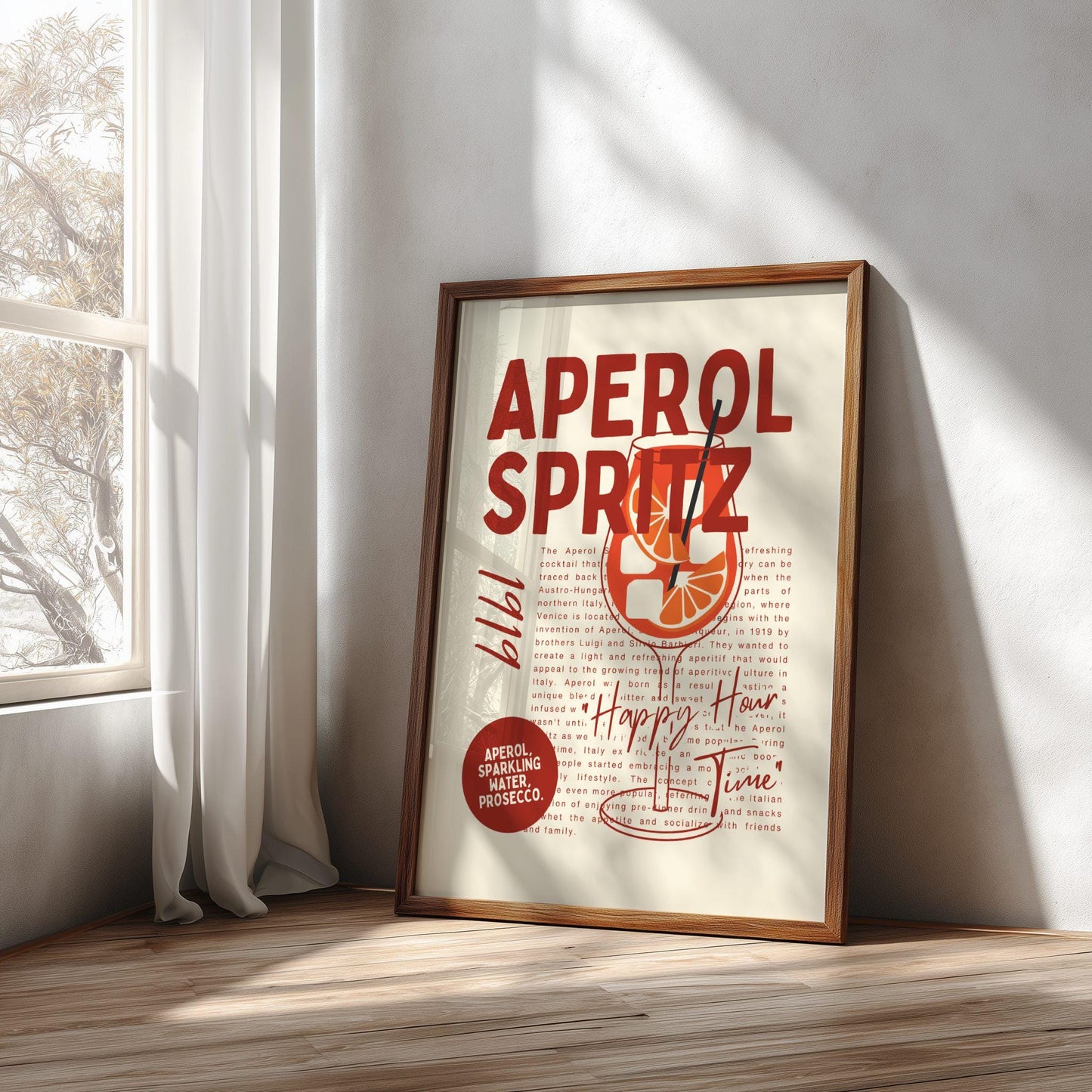 Aperol Spritz Drink Poster – Italian Cocktail Wall Art Print