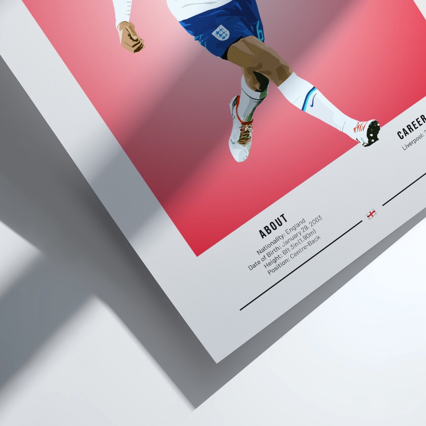 Jarell Quansah poster featuring England National Team colors and dynamic design