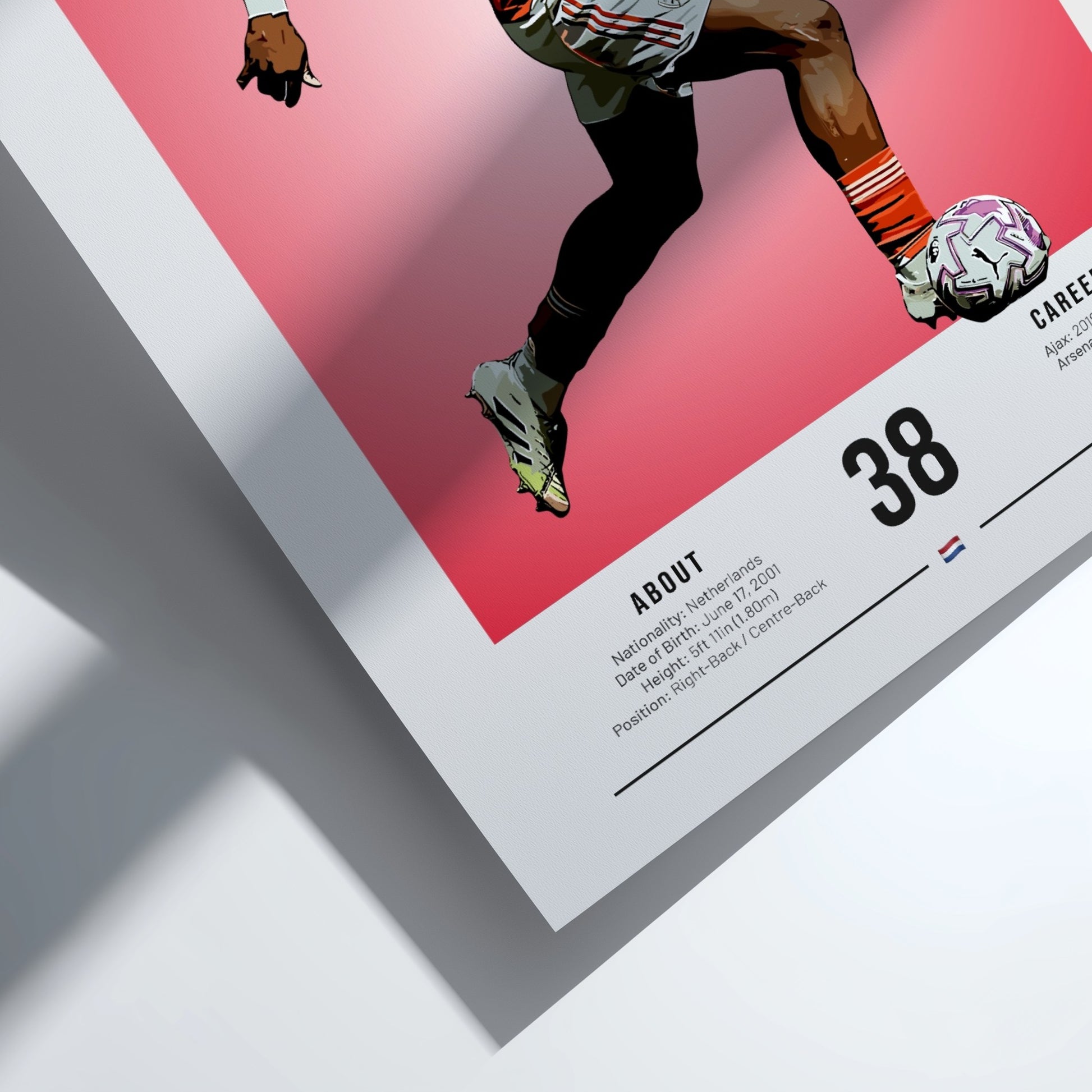 Jurrien Timber poster featuring vibrant colors and dynamic football action, perfect for sports wall art.