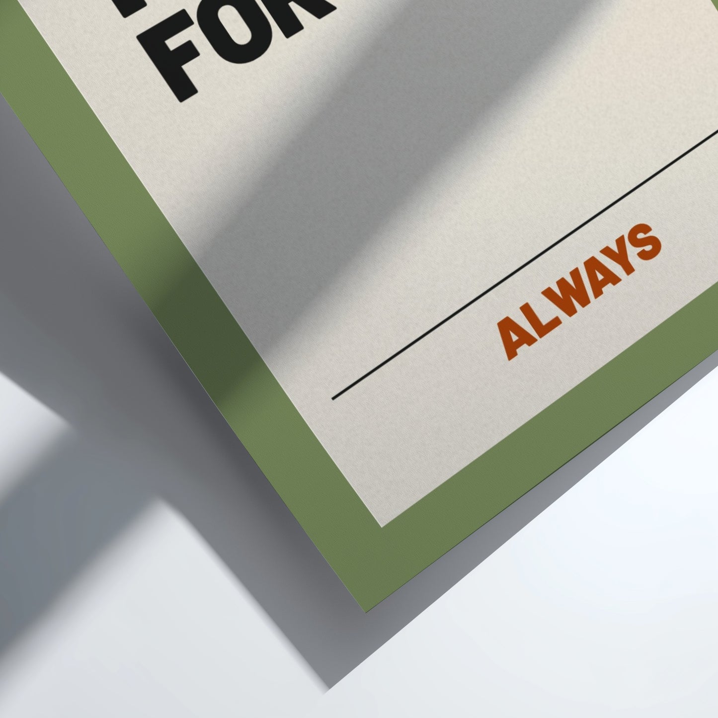 Motivational quotes poster featuring bold text on a green background, perfect for inspiring decor.