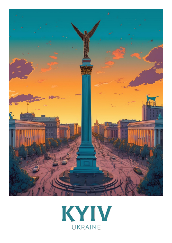 Europe KYIV TRAVEL PRINT - UKRAINE ARTWORK