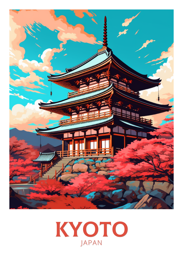 Asian KYOTO POSTER - TRAVEL PRINT