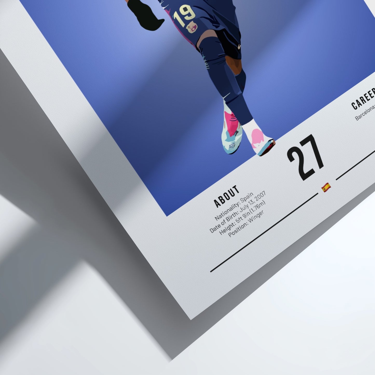 Lamine Yamal poster featuring vibrant colors and modern design, showcasing an athlete in action.