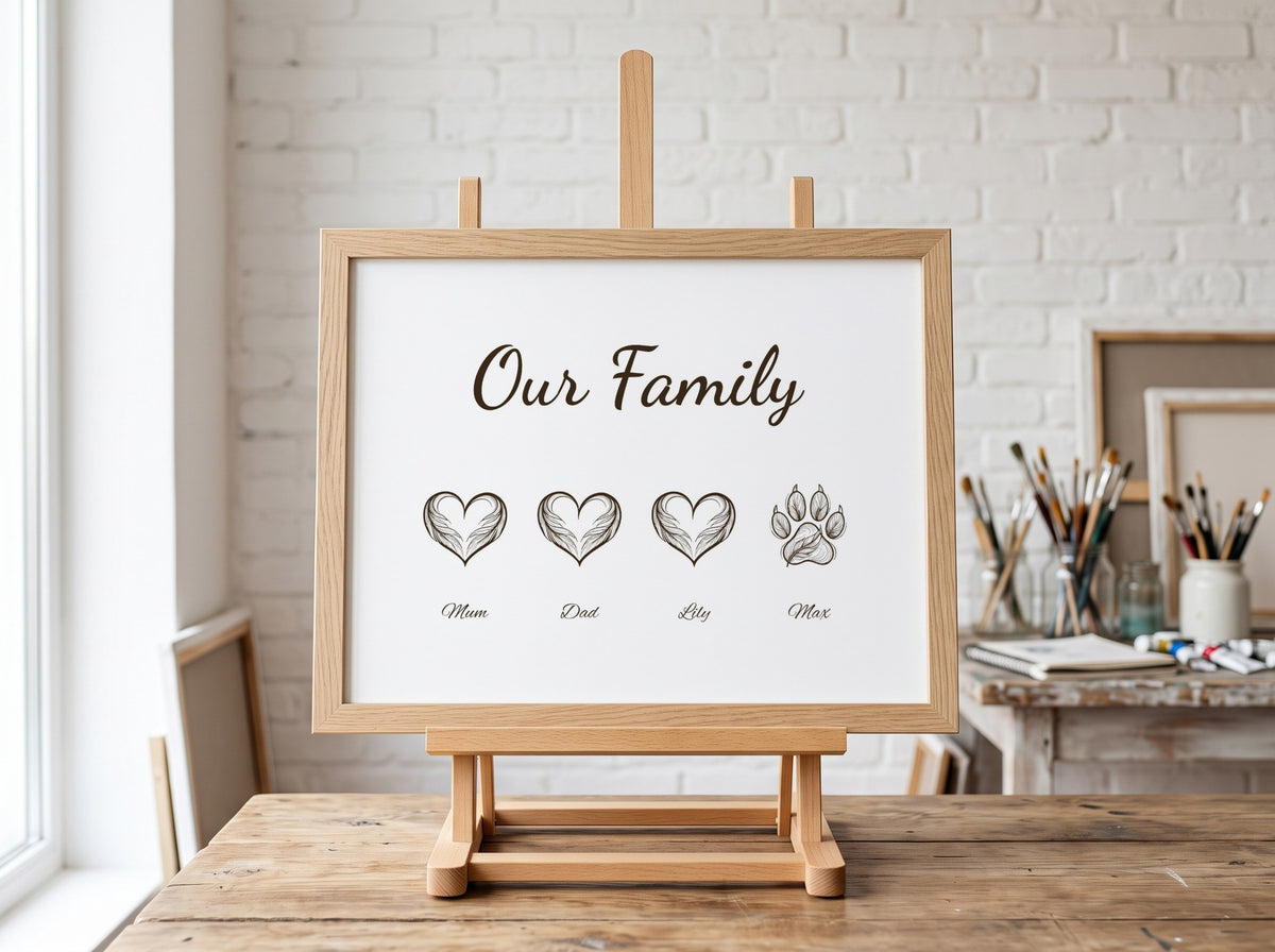 Personalised Our Family Names Landscape Print