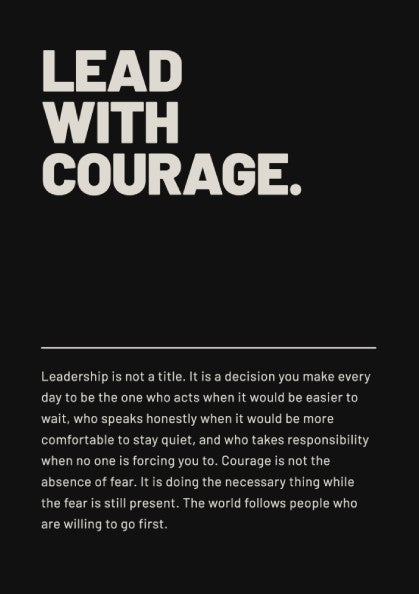 Motivational poster featuring bold typography on a black background, ideal for office decor and inspiration