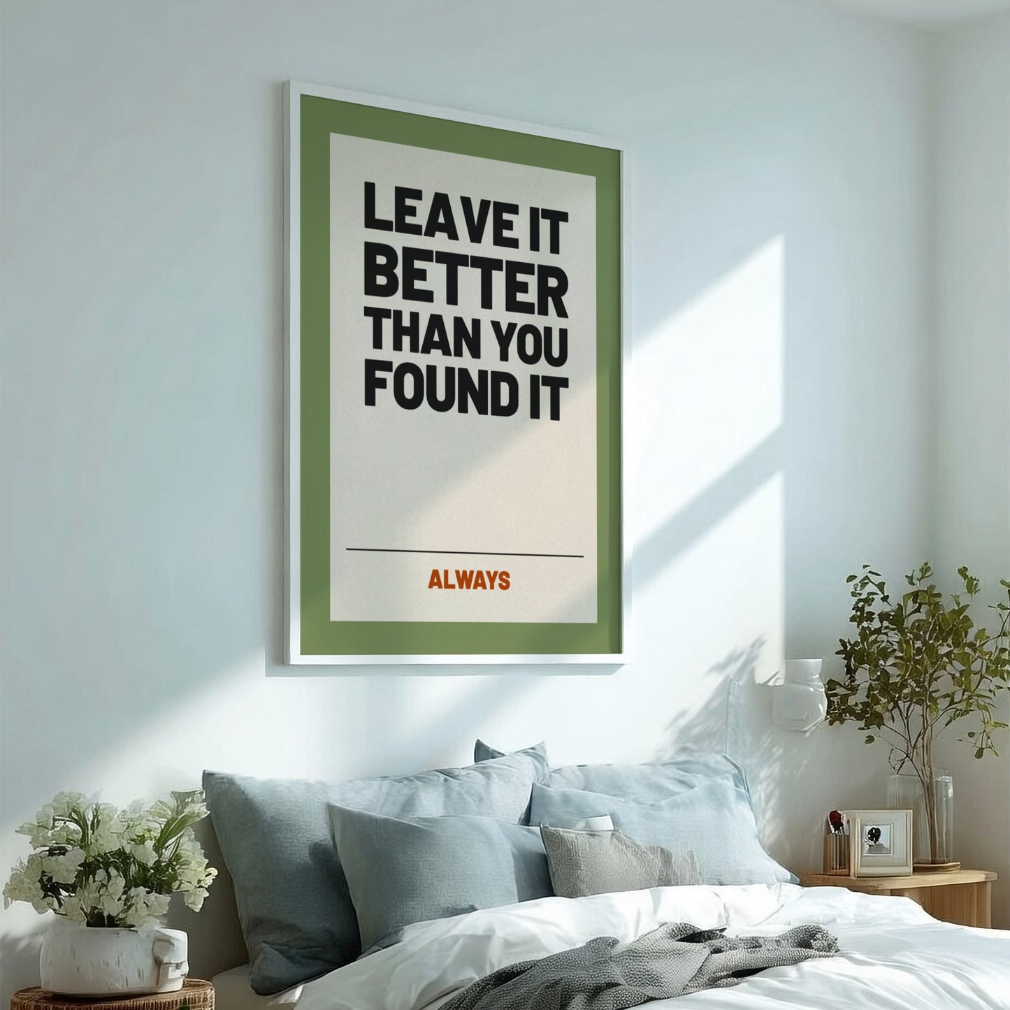 Motivational quotes poster featuring bold typography in earthy tones for inspiration and home decor