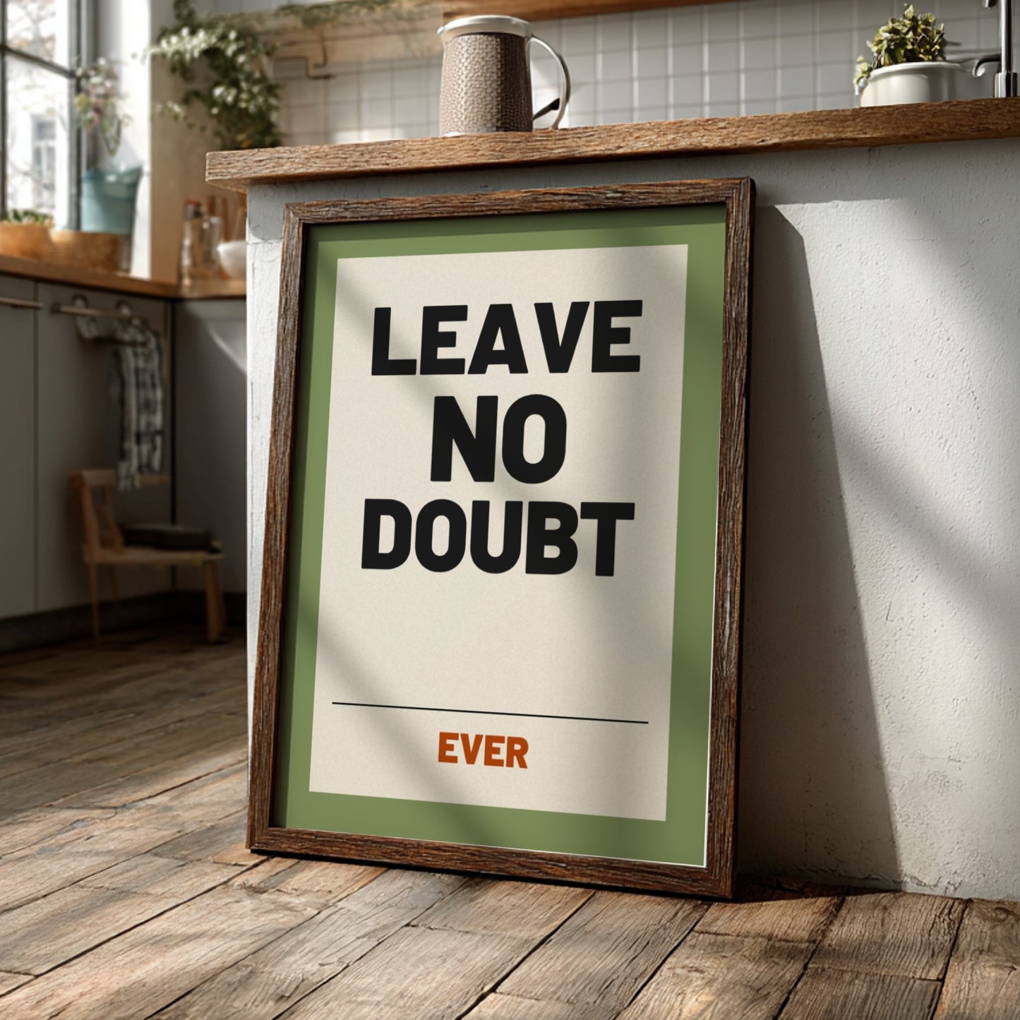Motivational quotes poster featuring bold typography and earthy colors, ideal for wall decor and inspiration.