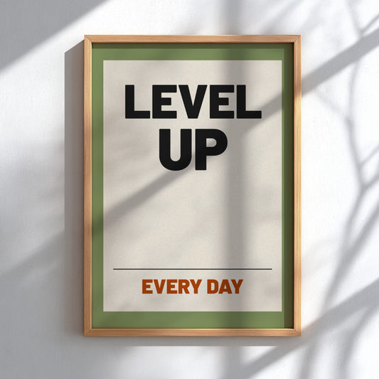 Motivational quotes poster featuring bold typography and a green background, perfect for inspiring home decor.