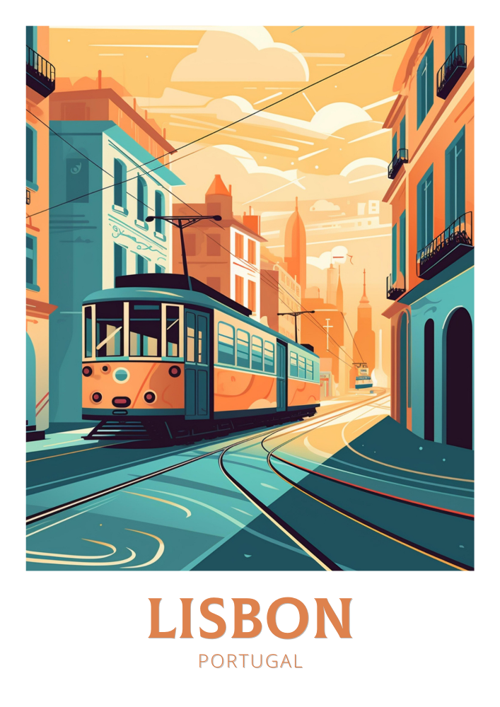 Europe LISBON TRAVEL ILLUSTRATION - PORTUGAL POSTER