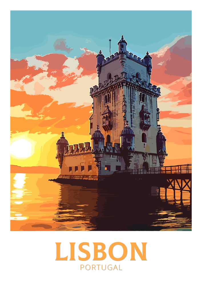 Europe LISBON TRAVEL WALL PAINTING - PORTUGAL POSTER