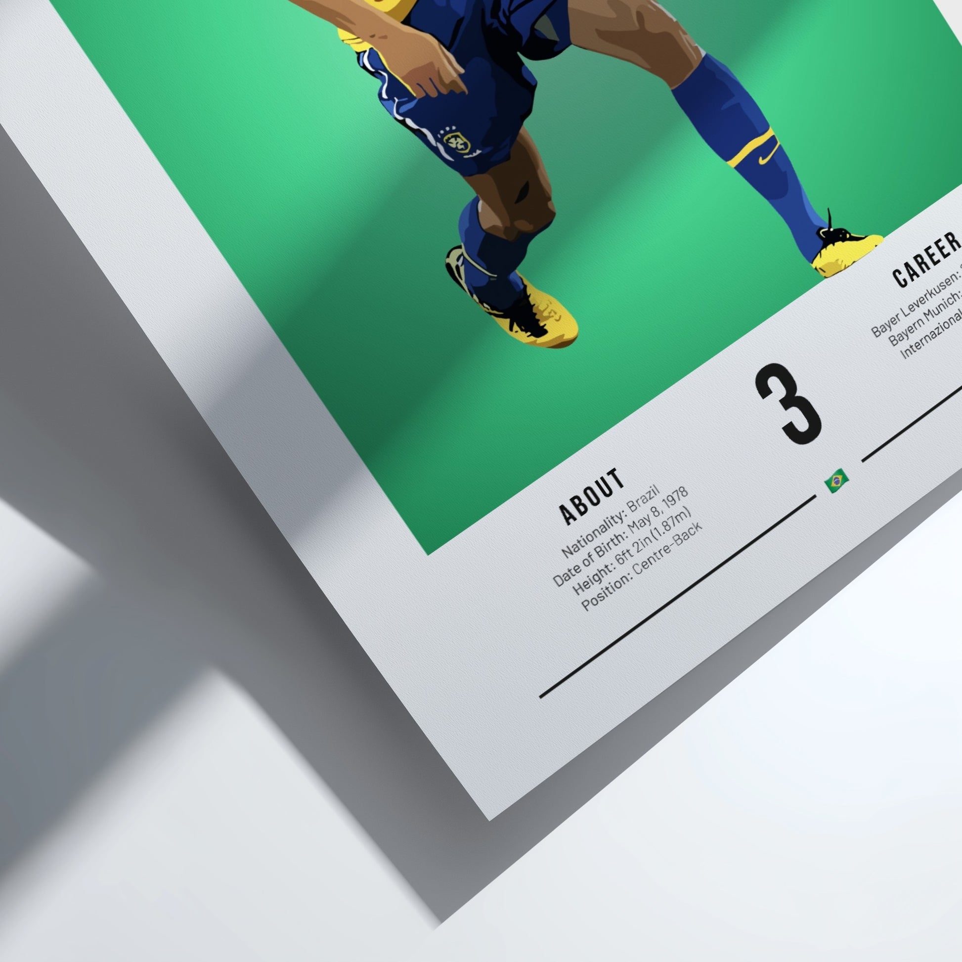 Lúcio Brazil football player artwork in vibrant colors and modern style