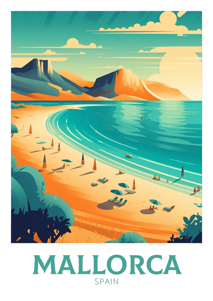 Europe MALLORCA TRAVEL PRINT - SPAIN ARTWORK