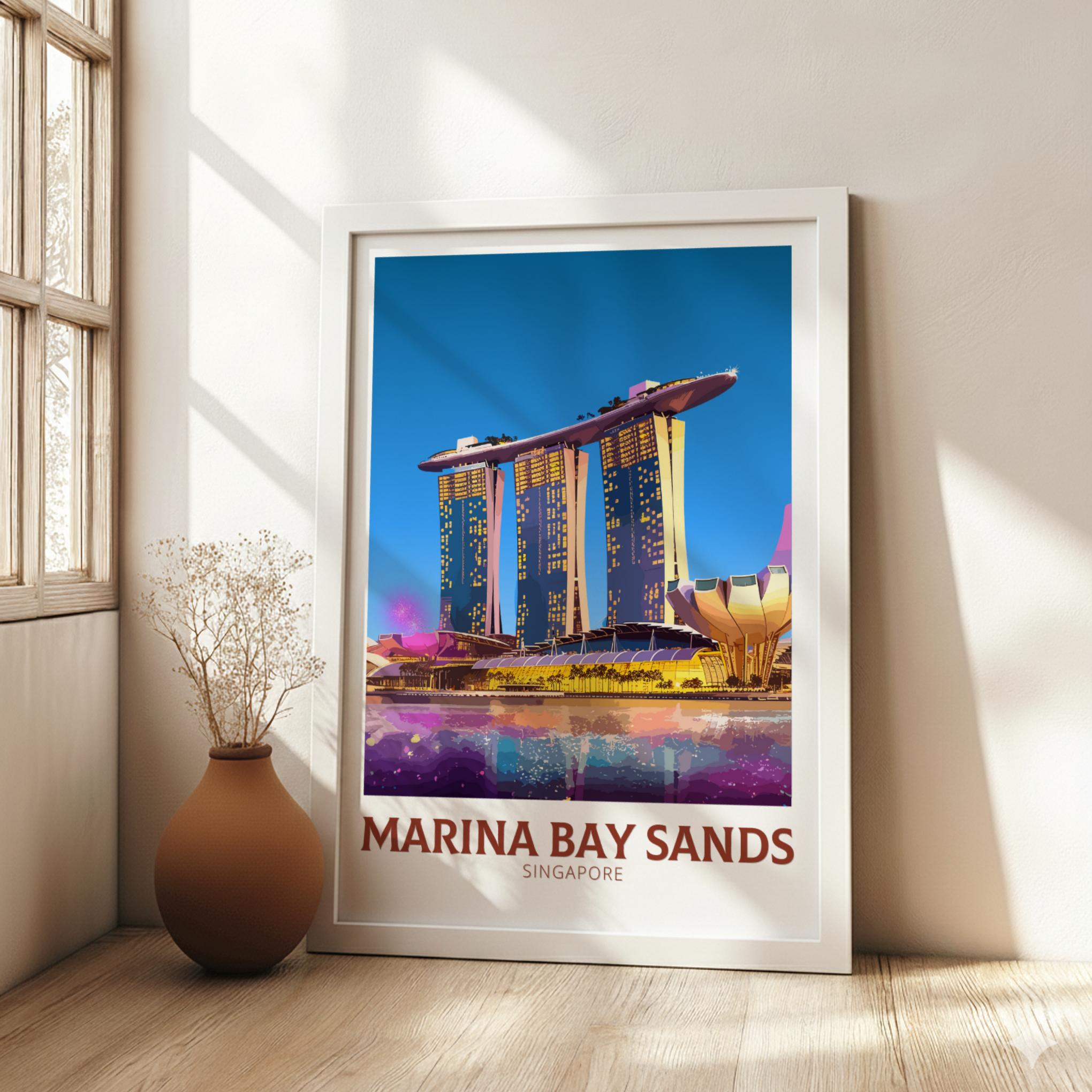 Asian MARINA BAY SANDS ARTWORK - VINTAGE ART