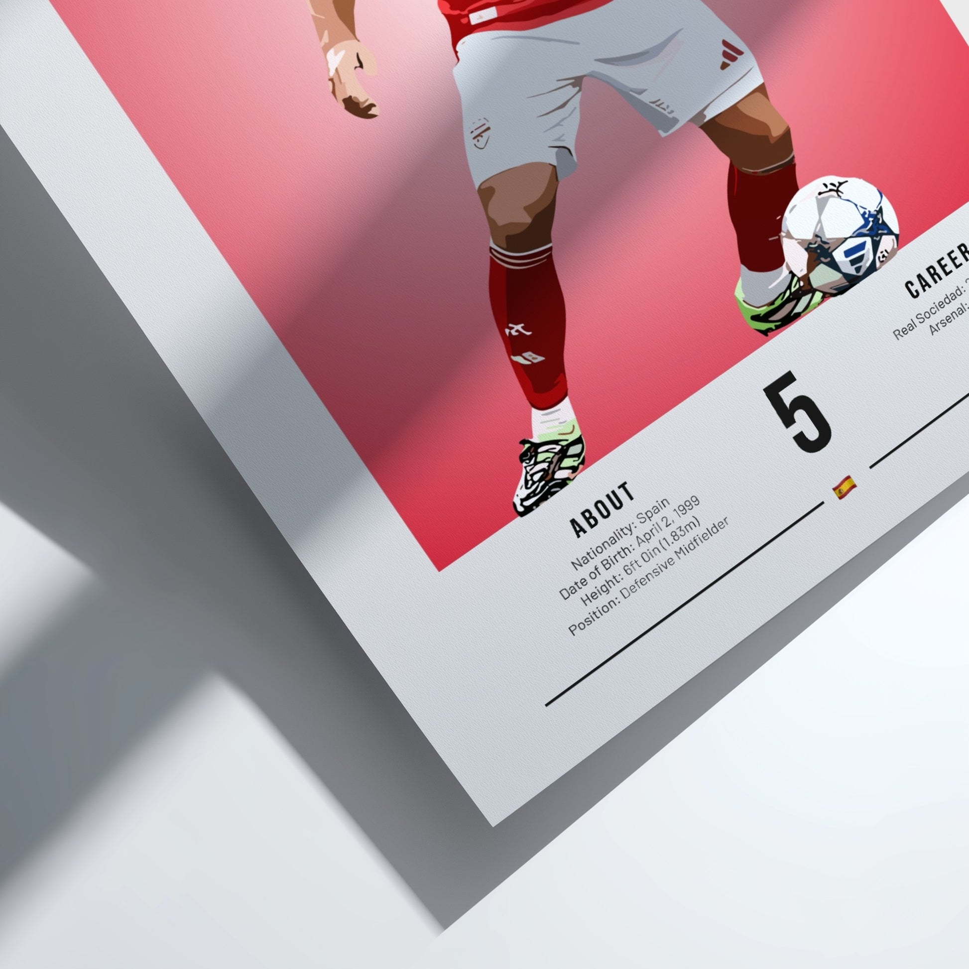 Martín Zubimendi sports illustration artwork featuring vibrant colors and dynamic pose, perfect for wall