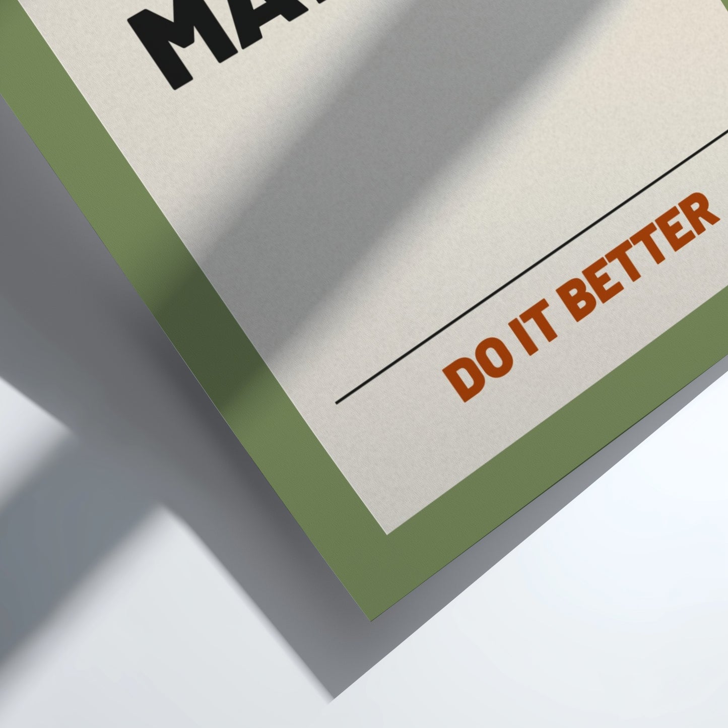 Motivational quotes poster featuring bold typography on a green background, perfect for home decor and