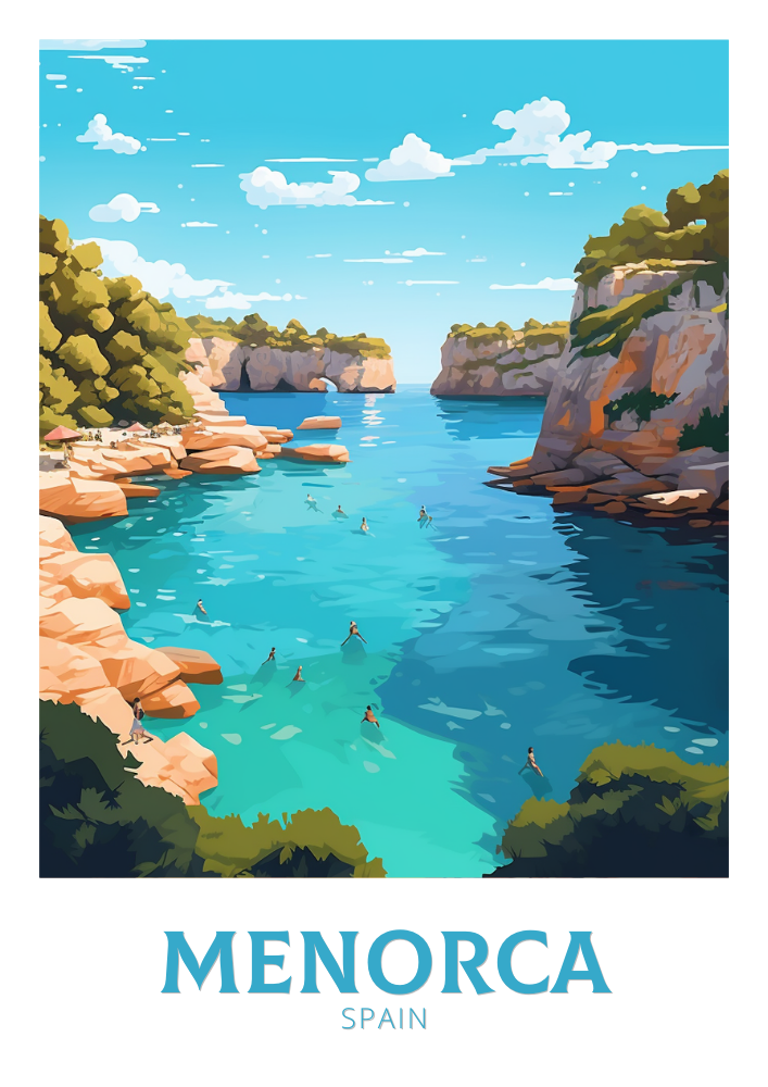 Europe MENORCA TRAVEL PRINT - SPAIN ARTWORK