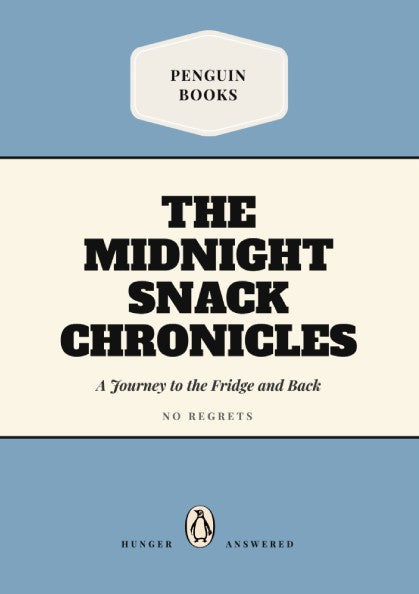 Funny quote poster featuring penguins book illustration, colorful and whimsical design