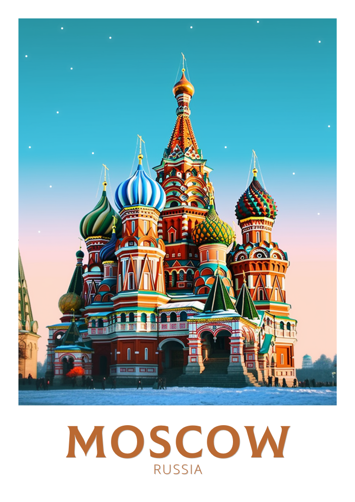 Europe MOSCOW TRAVEL PRINT - RUSSIA ARTWORK