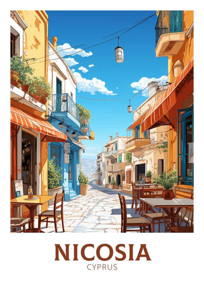 Europe NICOSIA TRAVEL PRINT - CYPRUS ARTWORK