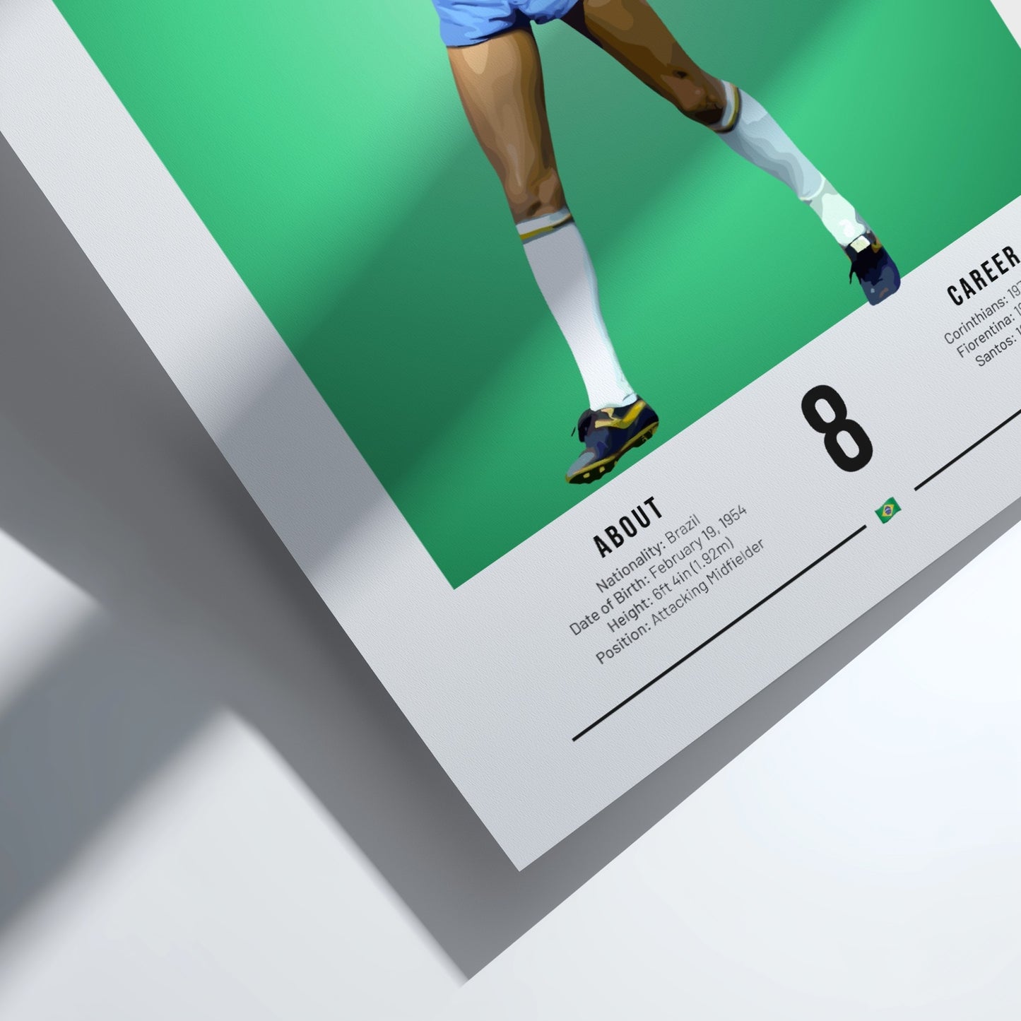 Socrates football poster featuring vibrant yellow and green colors in vintage style