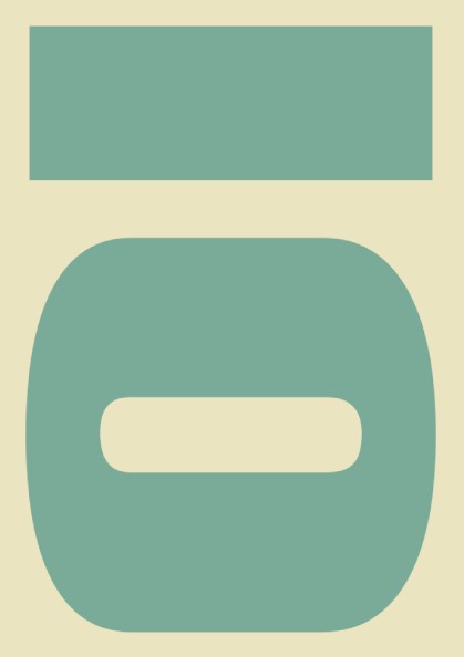 Sage minimalist poster featuring geometric shapes in green and cream, perfect for modern decor