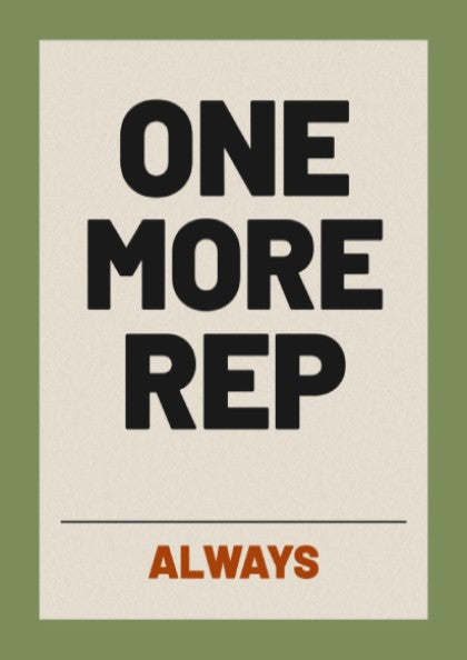 Motivational quotes poster featuring bold typography on an earthy background, ideal for fitness and gym decor.