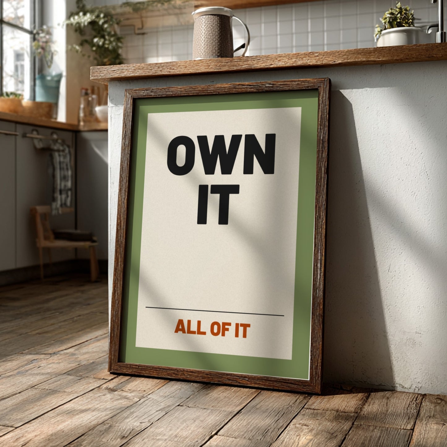 Motivational quotes poster featuring bold typography and a calming color palette, ideal for home decor and