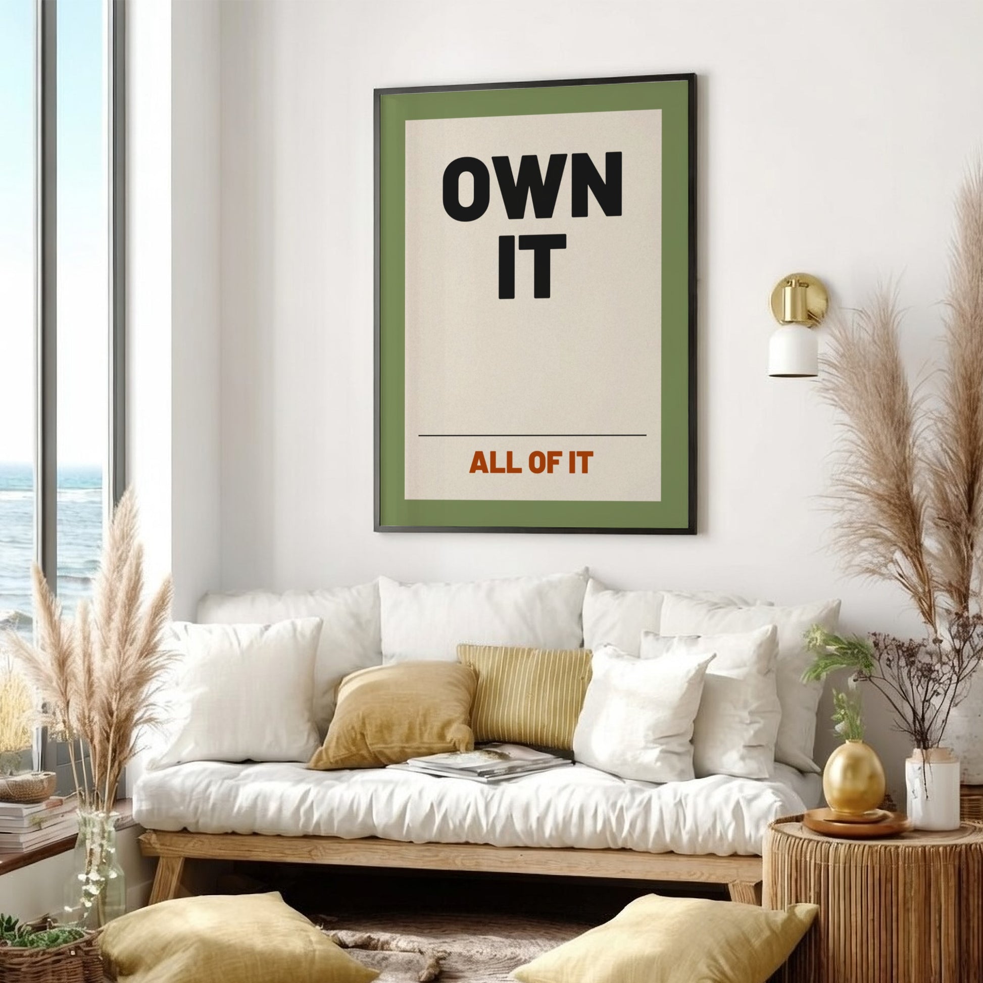 Motivational quotes poster featuring bold typography and a calming color palette, ideal for home decor and
